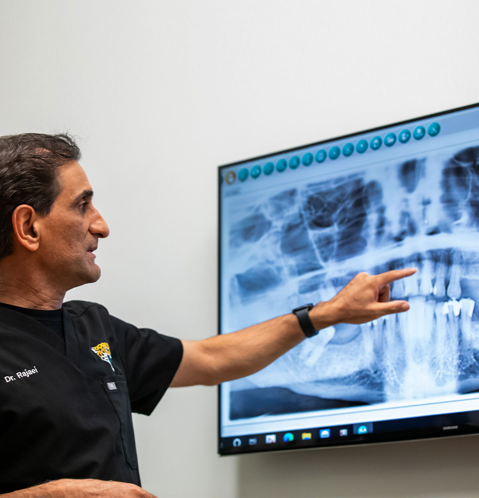Doctor pointing at xray